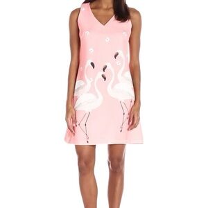Pink Flamingo Sleeveless Sheath Dress